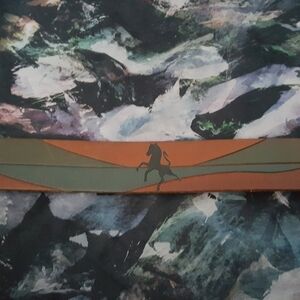 Vintage Guess  Brown and Green Horse Horizon Leather Belt